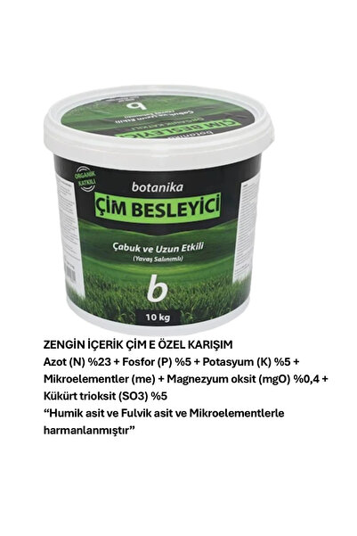 Botanika Çim Gübresi Coşturan 10kg Granül Besleyici Gübre NPK Hümik Asit Mikr...