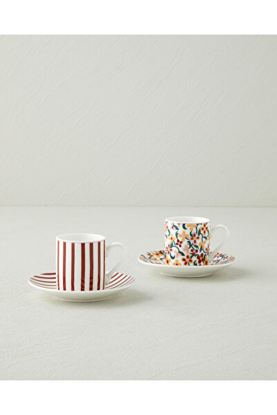 English Home Solvia New Bone China 4 Parça 2 Kişilik Kahve Fincan Takımı 80 m...