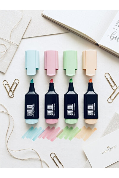 Faber Castell Mini Textliner Pastel Fosforlu Kalem Seti (4'lü) - Soft Renkli ...