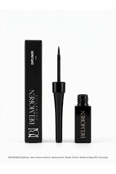 Belmoren Intensely Pigmented Fine Felt Brush Semi-Matte Dipliner (Black)