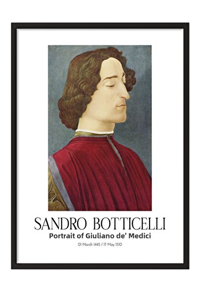 Postifull Sandro Botticelli - Portretul lui Giuliano De' Medici, Tablou înrăm...