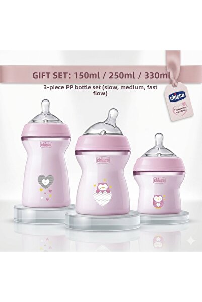 Chicco Newborn Baby Bottle Set 0-6 Months Healthy Plastic Pp Set