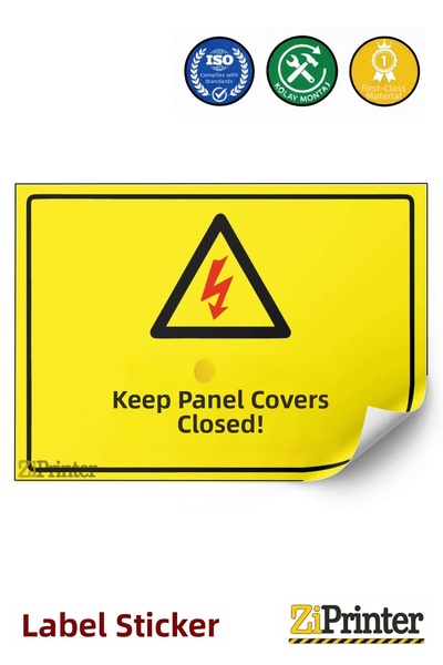 ZiPrinter Keep the Covers of the Boards Closed! Isg Warning Sign Sticker 25X3...