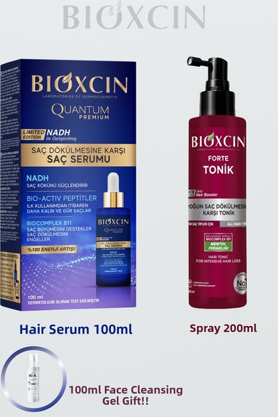 Bioxcin Quantum Premium Serum 100 ml + Forte Tonic 200 ml Anti-Hair Loss for ...