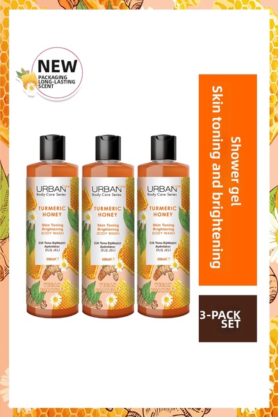Urban Care Turmeric Honey Skin Tone Equalizing and Brightening Shower Gel Set...