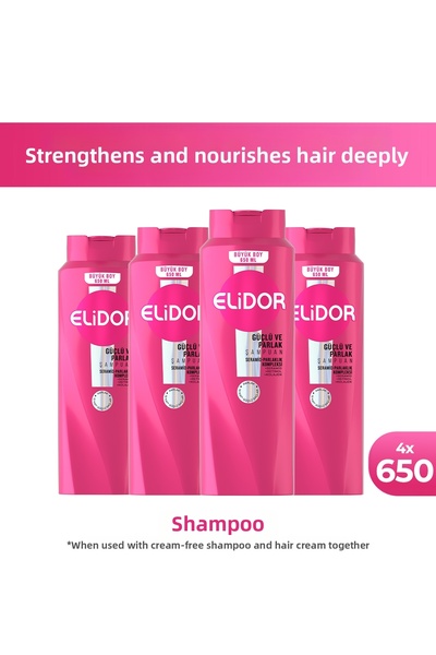 Elidor Hair Care Shampoo Strong and Shiny 650 ml X4