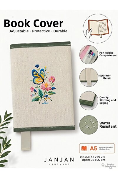 JANJAN Natural Fabric Book Cover,Washable Book Cover,Book Protector,32X22 cm ...