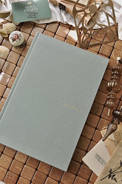 Nova Crafts Elegance Series |   Water Green Journal Linen Gilded Cover Gilded...