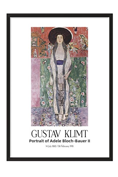 Postifull Gustav Klimt - Portretul Adelei Bloch-Bauer II, Tablou înrămat negr...