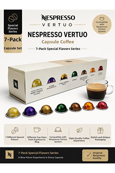Nespresso كبسولات قهوة فيرتو بنكهات خاصة، عبوة من 7 قطع (مناسبة لماكينات فيرتو)