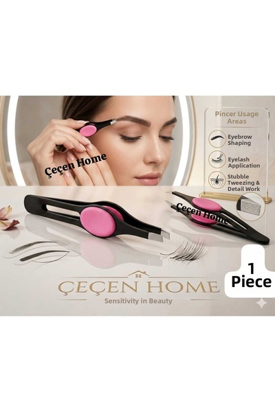 ÇEÇEN HOME (قطعة واحدة) ملقط احترافي ذو طرف مسطح، ملقط لتشكيل الحواجب، ملقط ذ...