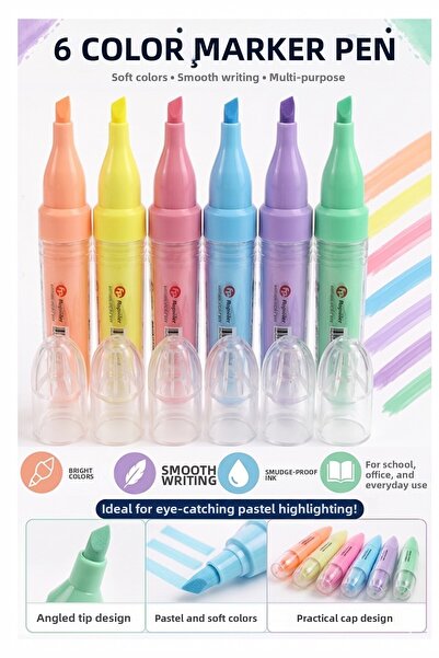 Artmaster Pix pentru evidențiere 6 culori 1 pachet Fixpoint P-5175 Culori pas...