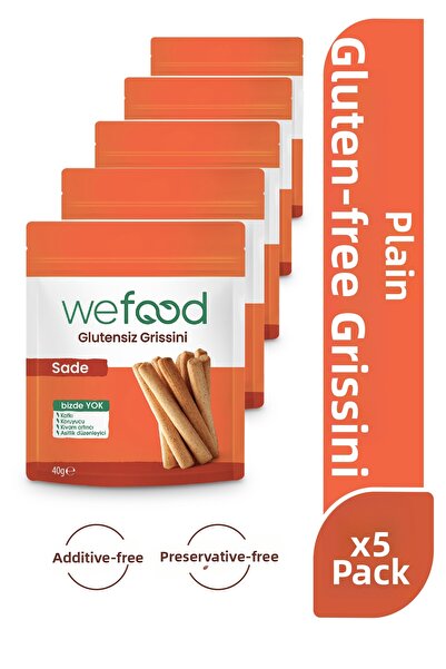 Wefood جريسيني سادة خالي من الغلوتين 40 جم 5 عبوات