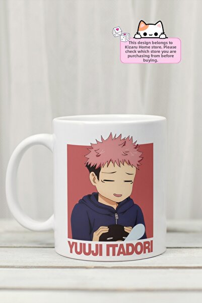 Kizaru Home Jujutsu Kaisen - كوب من البورسلين مطبوع بتصميم أنمي يوجي إيتادوري