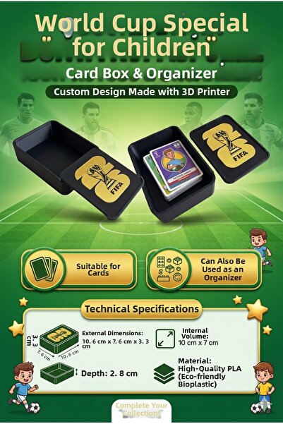 Mus3D World Cup Themed Football Player Card Storage Box |   3D Printing Pla O...