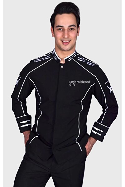 Üniformanya Jachetă de bucătar cu cadou cu nume Jachetă de bucătar Uniformă d...