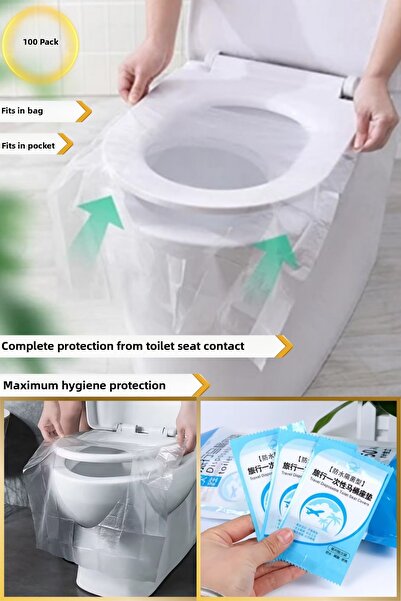 AVEO 100 Pcs Disposable Portable Toilet Seat Cover Hygiene Bag
