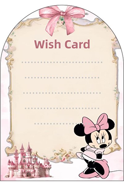 Sinek Kupası Tasarım Minnie Mouse Wish Card 18-Pack *Thick Paper 8*12 cm