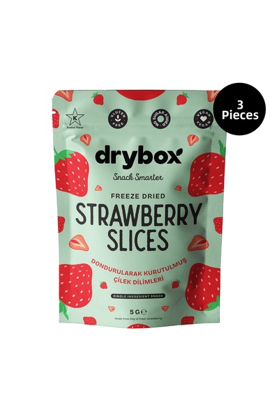 DRYBOX Strawberry Slices 5g 3-Pack – Freeze-Dried, No Added Sugar, 100% Natur...