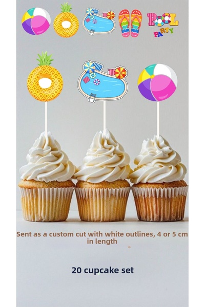 Sinek Kupası Tasarım Sea-Themed Concept Toothpick Cupcake Decoration Birthday...