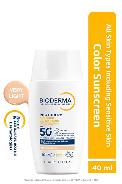 Bioderma Photoderm Xdefense Spf50+ Very Light Tinted Sunscreen Cream for Very...