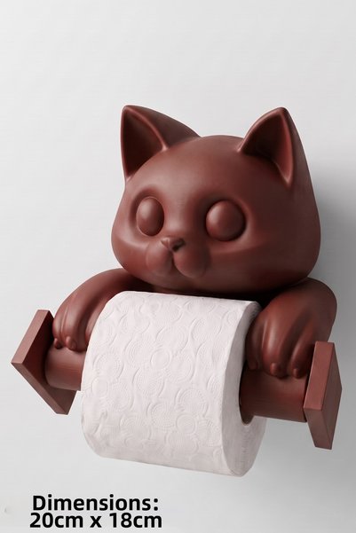 the mr east Decorative Toilet Paper Holder with Cat Figure 20X18 cm Pla Cute Bathroom Accessory