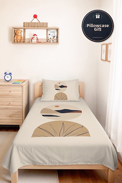Evimde Bambaşka Boho Beige Geometric Youth Room Single Pique Set - Navy Blue ...