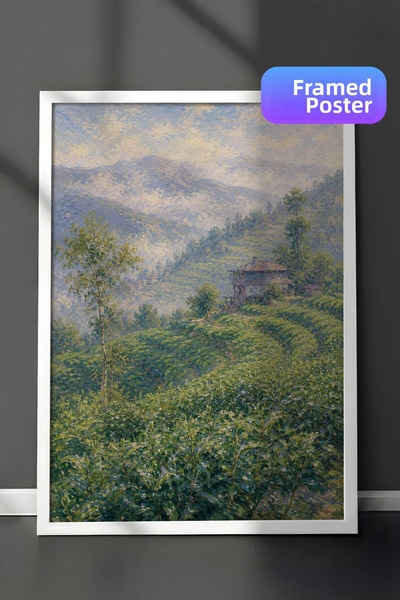 Zestia Pictură murală inspirată de Monet, Grădina de ceai Rize, Peisaj impres...