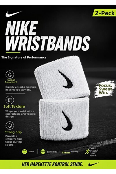 doğan sport Swoosh Wristbands 2 Unisex White Training Towel Wristbands