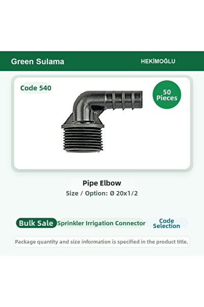 HEKİMOĞLU Pipe Elbow Ø 20X1/2 50 Pieces Package Code 540