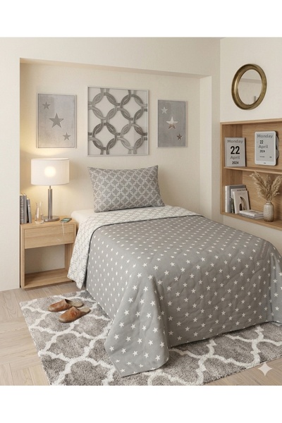 KAAN PREMIUM Single Person Quilted Pique Set |   Double-Sided |   Bed Cover &...