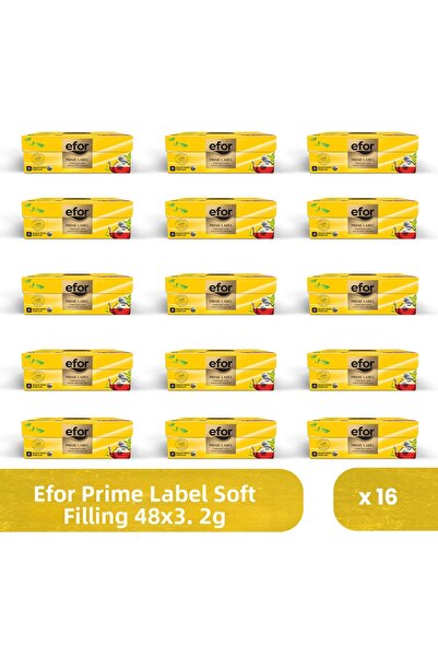 EFOR ÇAY Efor Prime Label Demlik Black Tea Bags 3.2 Gr X 48 Pieces - Box of 16