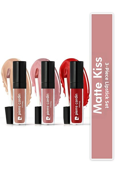 Pierre Cardin Matte Kiss 3-Piece Lipstick Set