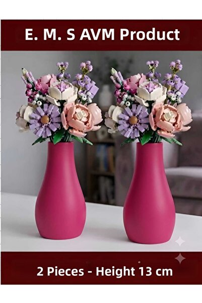 E.M.S AVM 2 Pieces Vase Drops Vase Decorative Vase Fuchsia Color 13 cm X 7 cm...