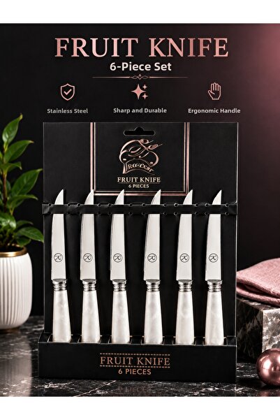 kumkumticaret 6-Piece Fruit Knife Set Black |   Stainless Steel Sharp Kitchen...