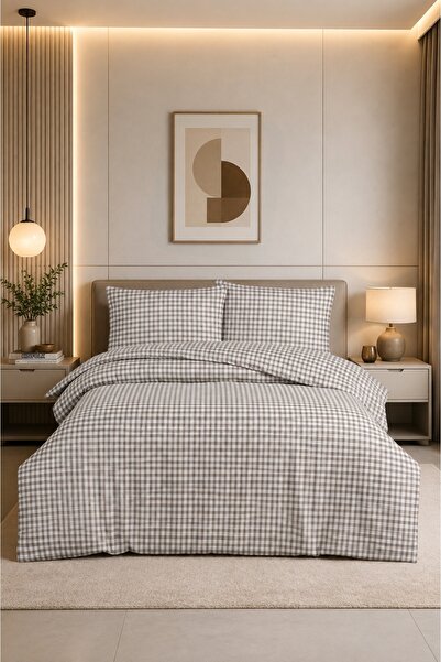 Menderes Home Cotton Collection Carre Flannel Single Duvet Cover Set 160X220 ...
