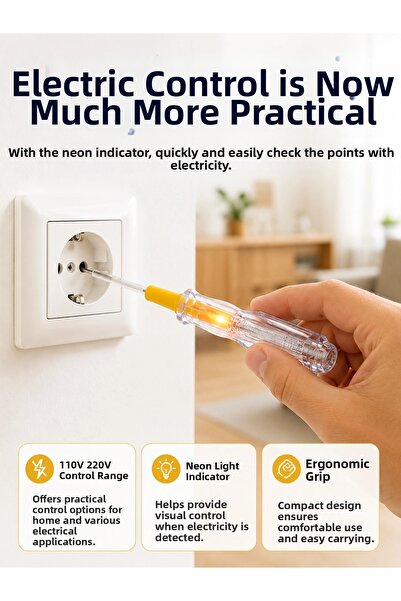 Epilons 110-220V Electrical Test Pen Corrosion Resistant Nickel Plated
