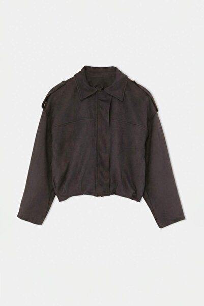 Trendyol Collection معطف كبير الحجم باللون الأزرق الداكن TWOAW26MO00125