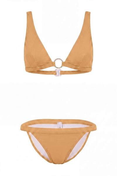 Trendyol Collection Mustard Triangle Covered Normal Waist Regular Bikini Set ...