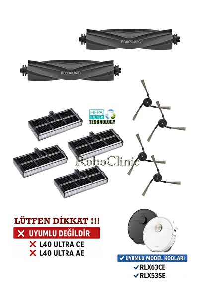Roboclinic Συμβατή βούρτσα με ηλεκτρική σκούπα ρομπότ Dreame X40 Ultra L40 Ul...