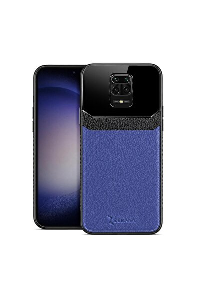 Zebana Xiaomi Redmi Note 9 Pro Uyumlu Kılıf Lens Deri Kılıf Lacivert