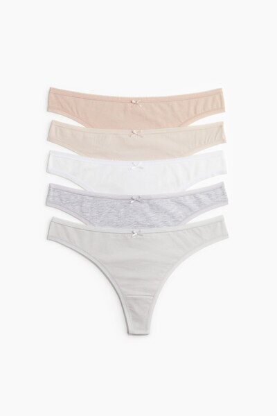 H&M 5'li Pamuklu Thong Külot