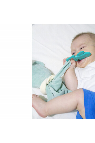 Babyjem Jucarie atasament cu jucarie dentitie Sleeping Friend (Culoare: Verde)