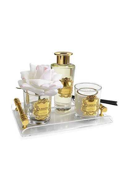 LITIQUE CAM GOLD LÜKS SET-PLEKSİ GOLD TEPSİ