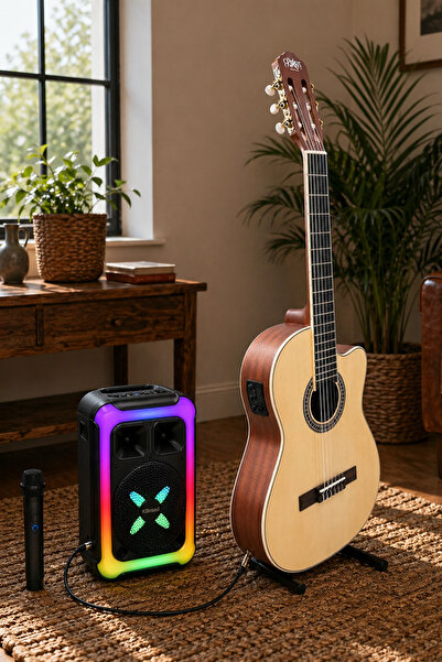 Florancia Cross QC62309 Maun Ağacı Elektro Klasik Gitar Seti