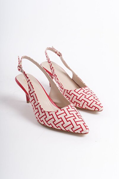 NITU Shoes وأشار اصبع القدم بكعب منخفض نمط أحمر الخنجر