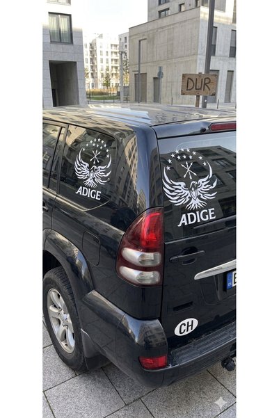 YSR HOME 2-Pack Auto Sticker Adige Flag Cerkes Flag