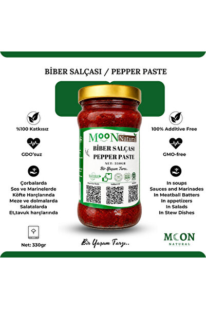 Moon Organik Özel Gün Kurusu Tatlı Biber Salçası / Sun Dried Pepper Paste