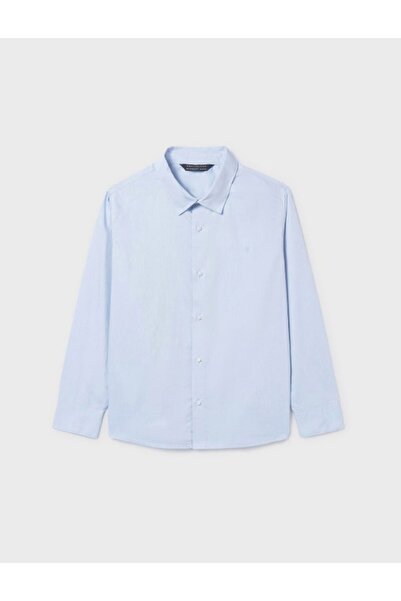 MAYORAL Boy's Long Sleeve Basic Shirt 8-18 Years Light Blue
