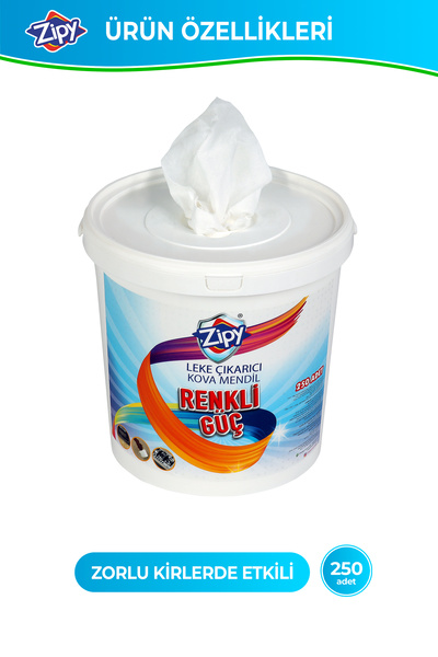 zipy Güçlü Leke Çıkarıcı Islak Kova Mendil 250 Adet Temizlik Bezi